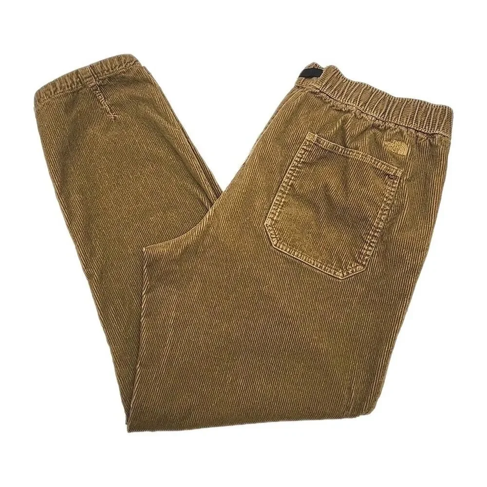 North Face Pants Cord Cordurory Size XL Brown Elastic Waist Pull-On Mens 36 x 29